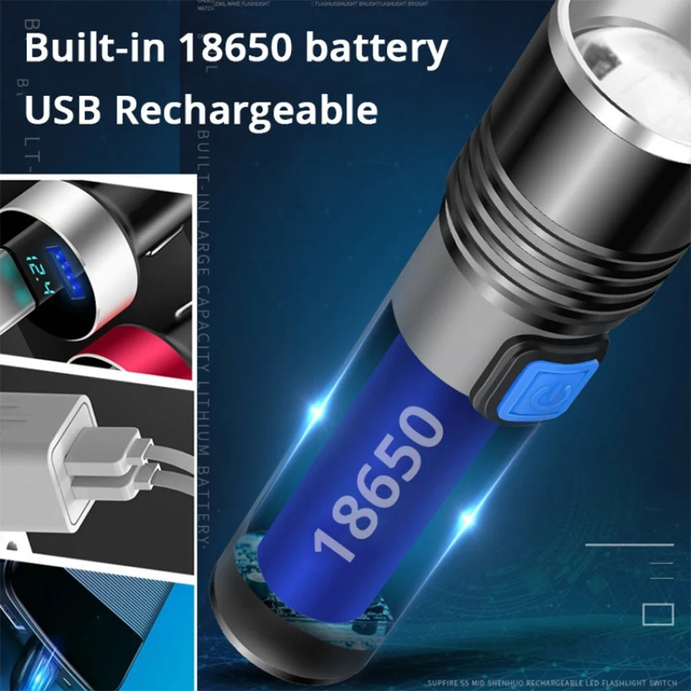 Mini Keychain Lamp Keychain Pocket Torch USB Rechargeable LED Light Flashlight Lamp Waterproof Keychain Light 1PC