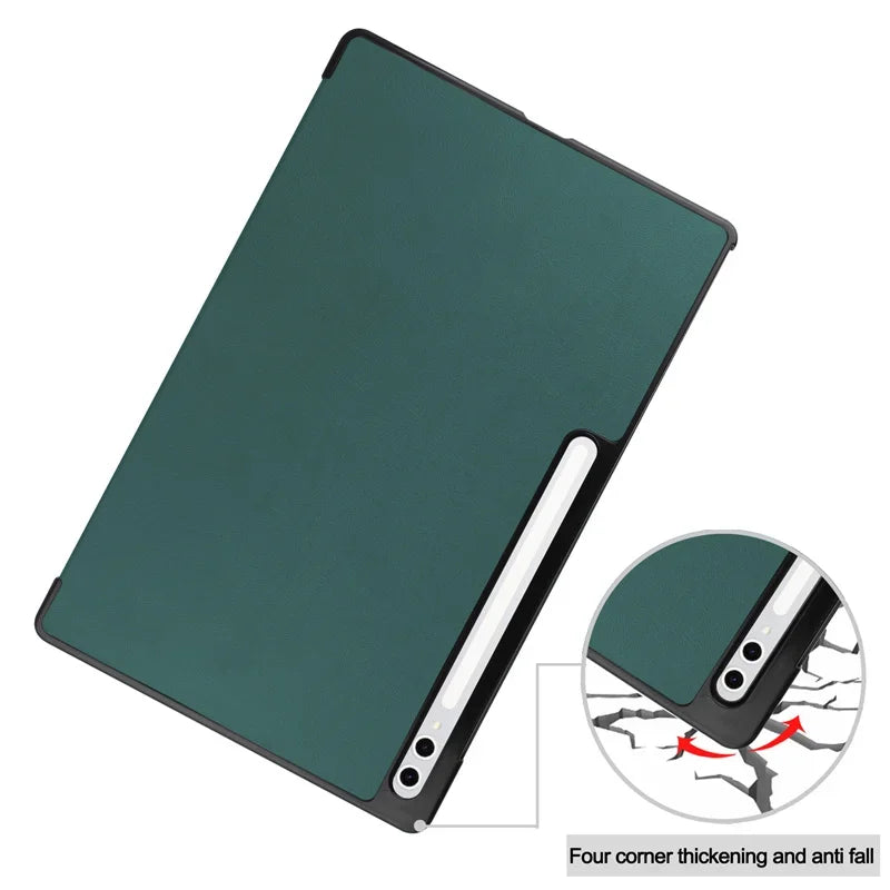 For Samsung Tab S10 Ultra Case 14.6 Inch SM-X920 Flip Case Tri-Folding Stand Magnetic Smart Cover for Galaxy Tab S10 Ultra Cover