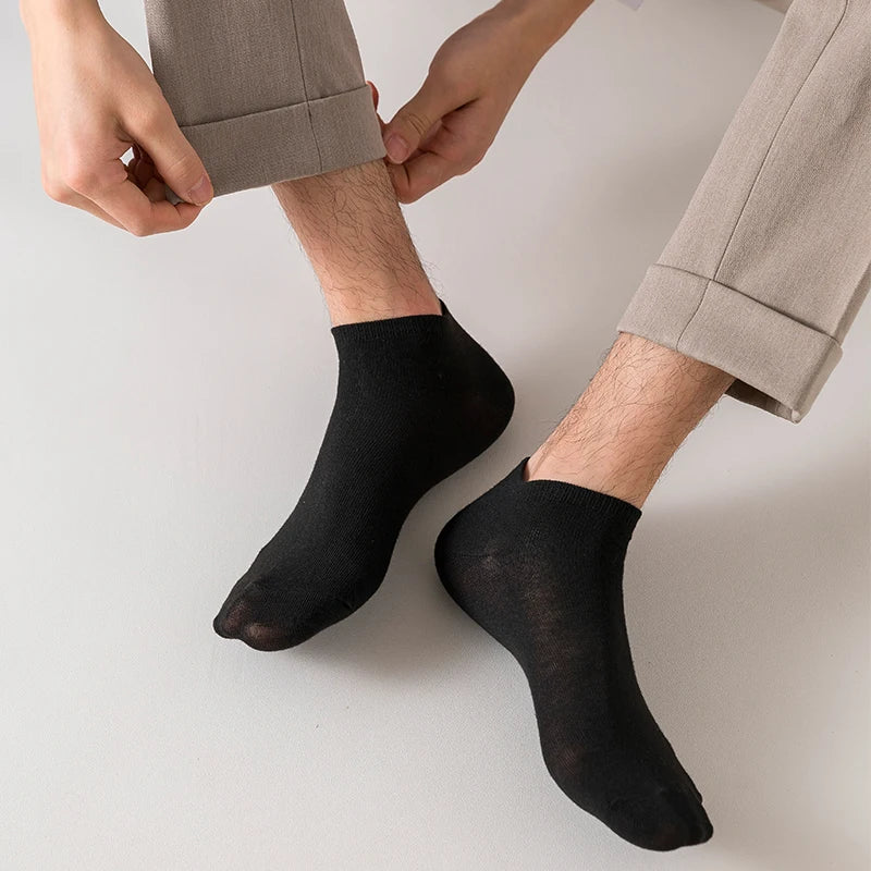 5/6/7/10 Pairs Women/Men Boat Socks Invisible Low Cut Silicone Non-slip Summer No-show Ankle Socks Solid Color Casual Breathable