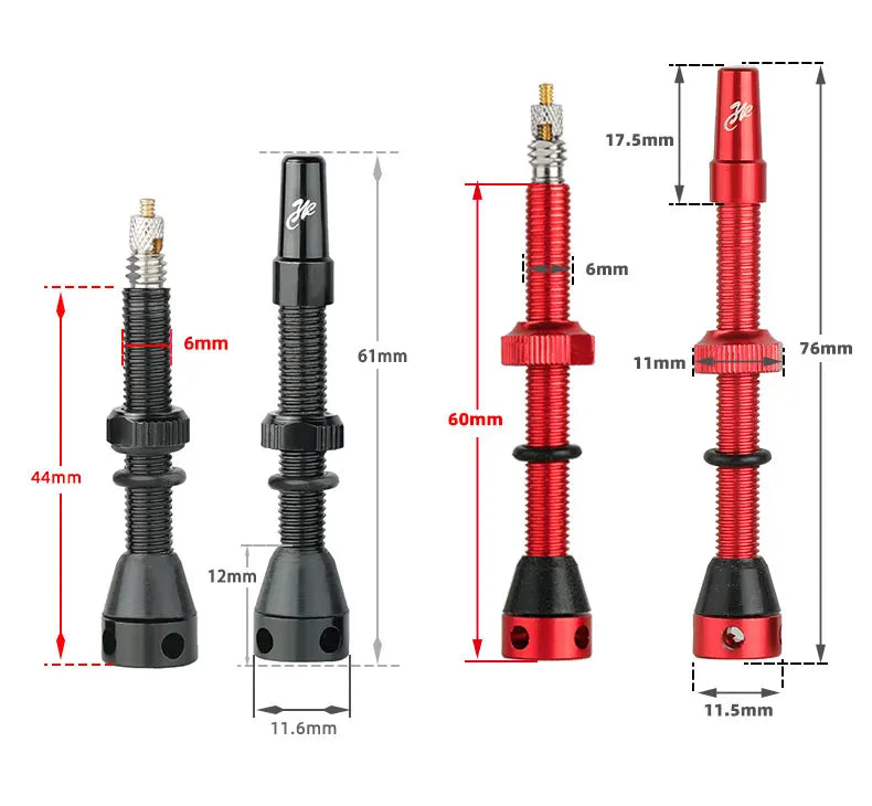 Bicycle F/V Tubeless Valve 44 60 80mm W/Tool Optional For Gravel Bike Aluminum alloy Pole Brass Core Presta Valve Cycling Parts
