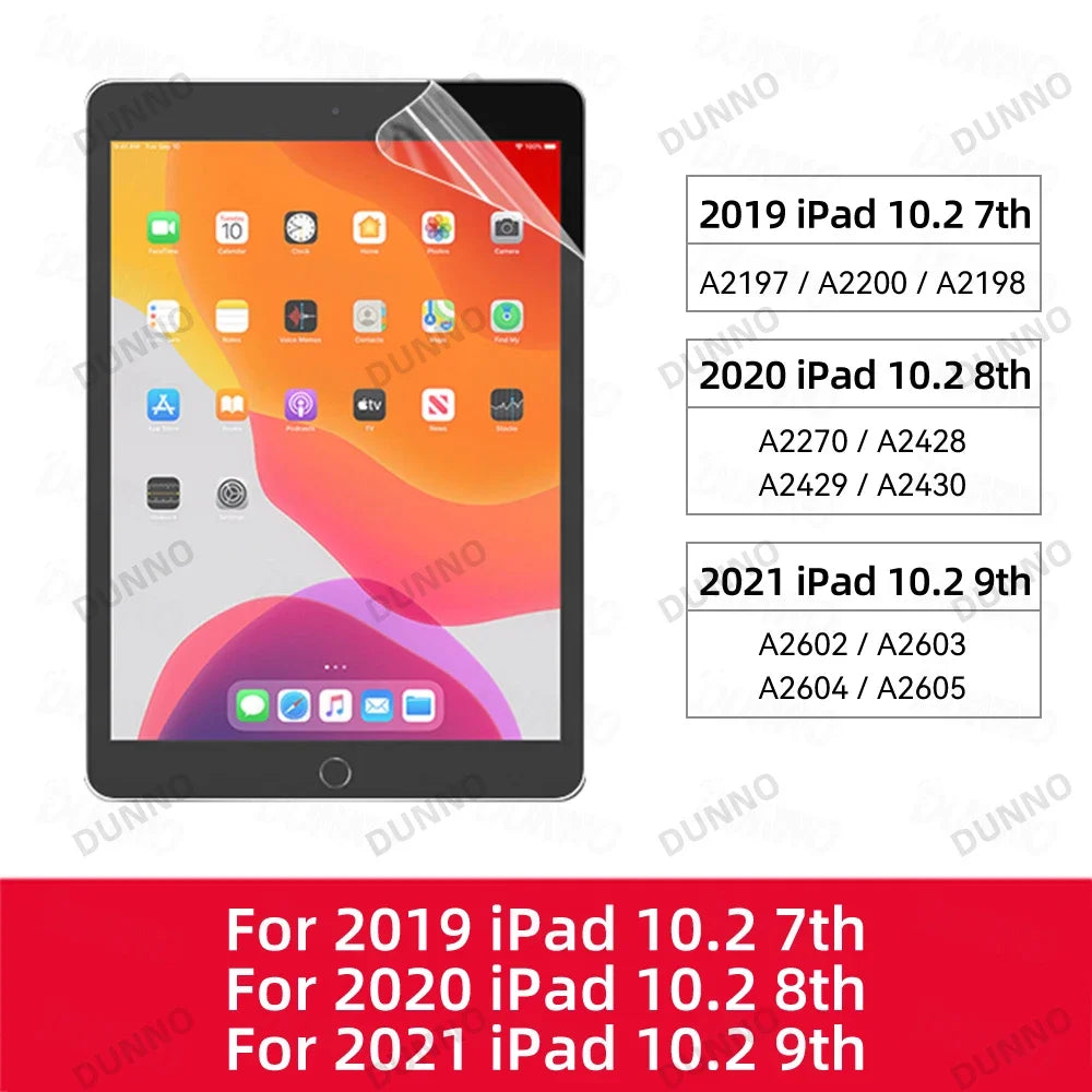 For iPad Air 6 2024 Pro 11/13 M4 Screen Protector Film Paper Feel Matte PET Painting for iPad 7th 8th 9th 10th Generation