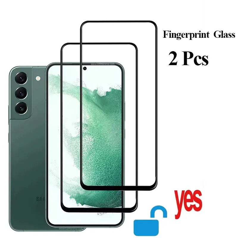 S25 S24 s23 s22 Tempered glass For Samsung S25 Screen Protector Galaxy S22 Fingerprint Unlock Glass Samsung Galaxy S23 S21 FE