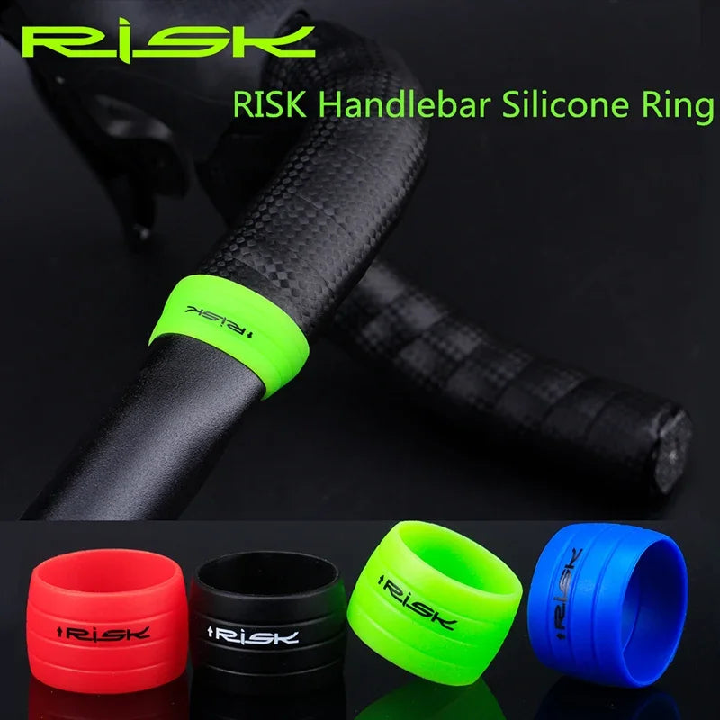 Risk 1 Pair Road Bike Handlebar Strap Fixed Ring, Silicone Non-Slip Bicycle Handlebar Tape Fixing Ring, Anti-Slip Rubber Sleeve