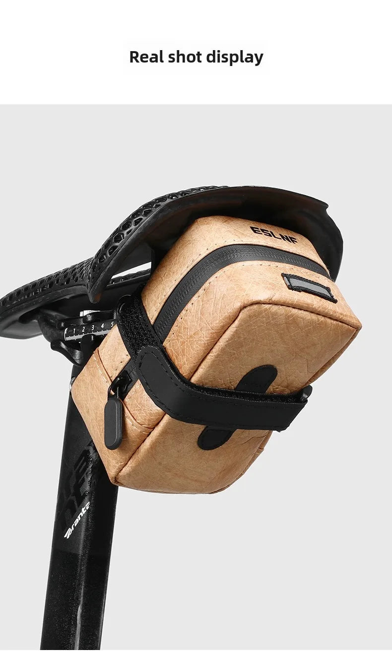 ESLNF Bicycle Bag Tail Rear Cycling Rear Seat DuPont paper Waterproof Saddle Bag MTB Road Bicycle Storage Bag Bike Accessories