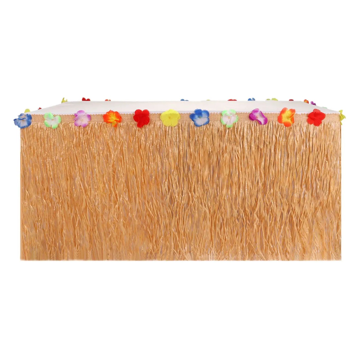 Straw Table Skirt Hawaiian Party Grass Table Skirt Themed Party For Tropical Hawaiian Sea Wedding Birthday Party Decoration