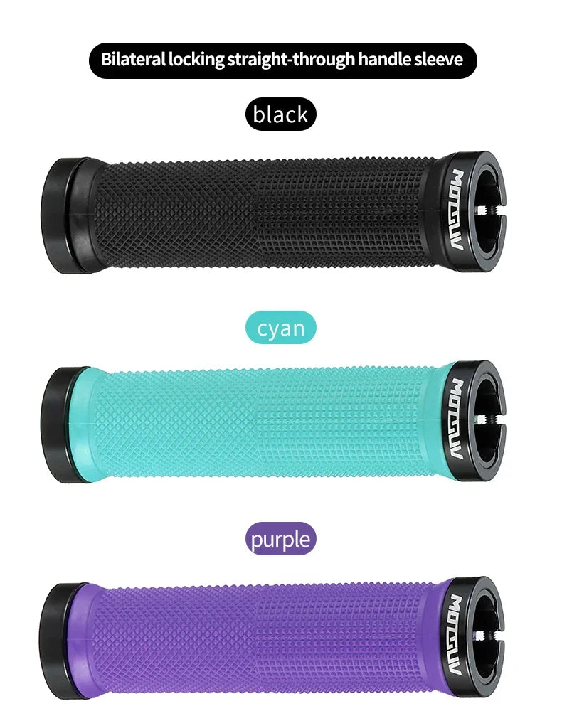 MOTSUV Bicycle Handle Bar Grips MTB Bike Soft Double-sided Locking Handlebar Cover Plug Rubber Non-slip Cycling Accessories Part