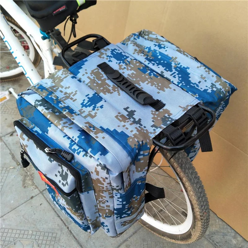 Cycling Double Side Rear Rack Bike 2 In 1 Camo Trunk Bag Mountain Road Bicycle Tail Seat Pannier Pack Luggage Carrier Bike Bag