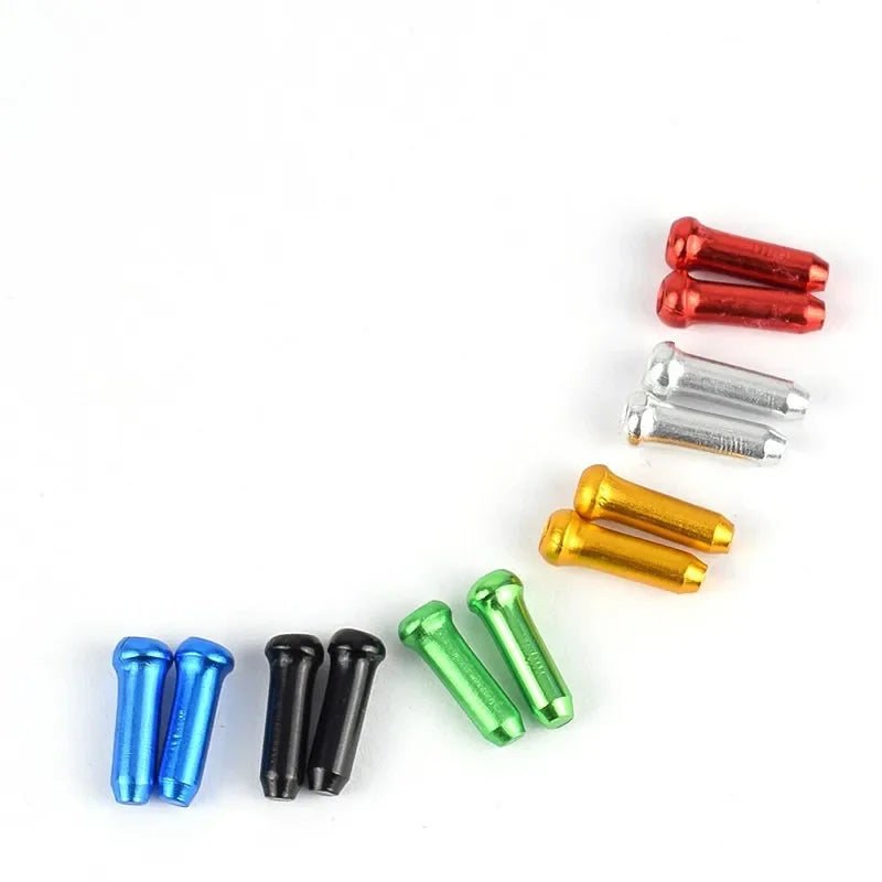 50/100pcs Bicycle Cable End Caps Aluminum Alloy Bike Brake Shifter Cable Tips Wire End Cap Multiple Colors Bike Line Core Caps