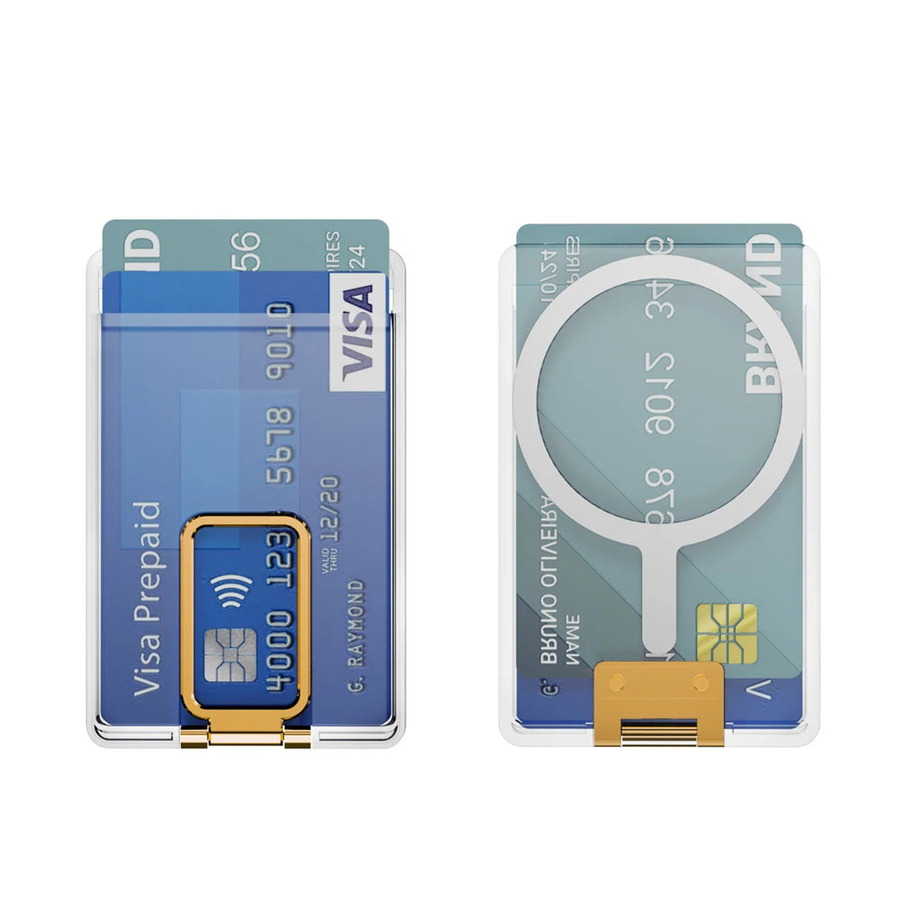 Strong Magnetic Magsafe Transparent Wallet For iPhone 15 16 Pro Max 14 13 12 Card Bag Cover For Samsung S24 S23 or Xiaomi 14 13