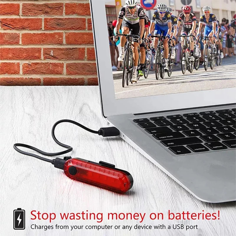 2PCS Bike Taillights USB Rechargeable Rear Lamp Ultra Bright Tail Light 220mAh LED Waterproof Riding Warning Red Bicycle Light