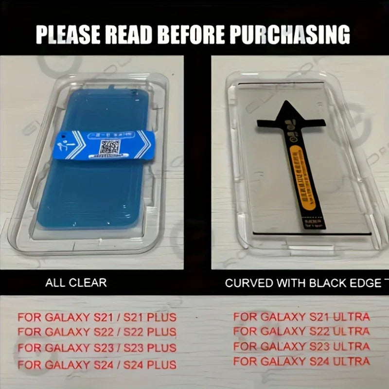 3Pcs HD Clear Tempered Glass For Samsung Galaxy S25 S24 S23 S21 S22 Ultra S25 S23 Plus Full Cover Easy Install Screen Protector