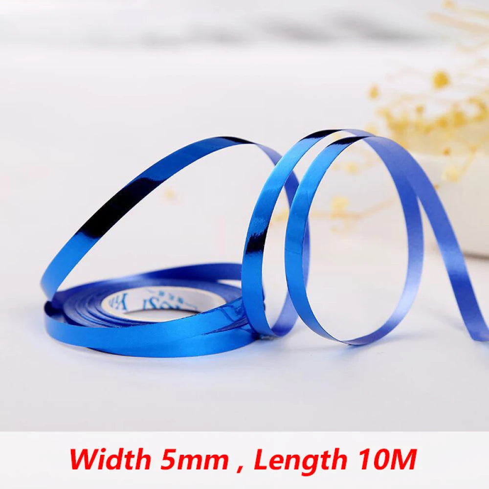 10Meter/Rolls 5mm Balloon Ribbon Party Birthday Wedding Accessorie Laser Balloon Chain Satin Ribbons Crafts DIY Party Decoration