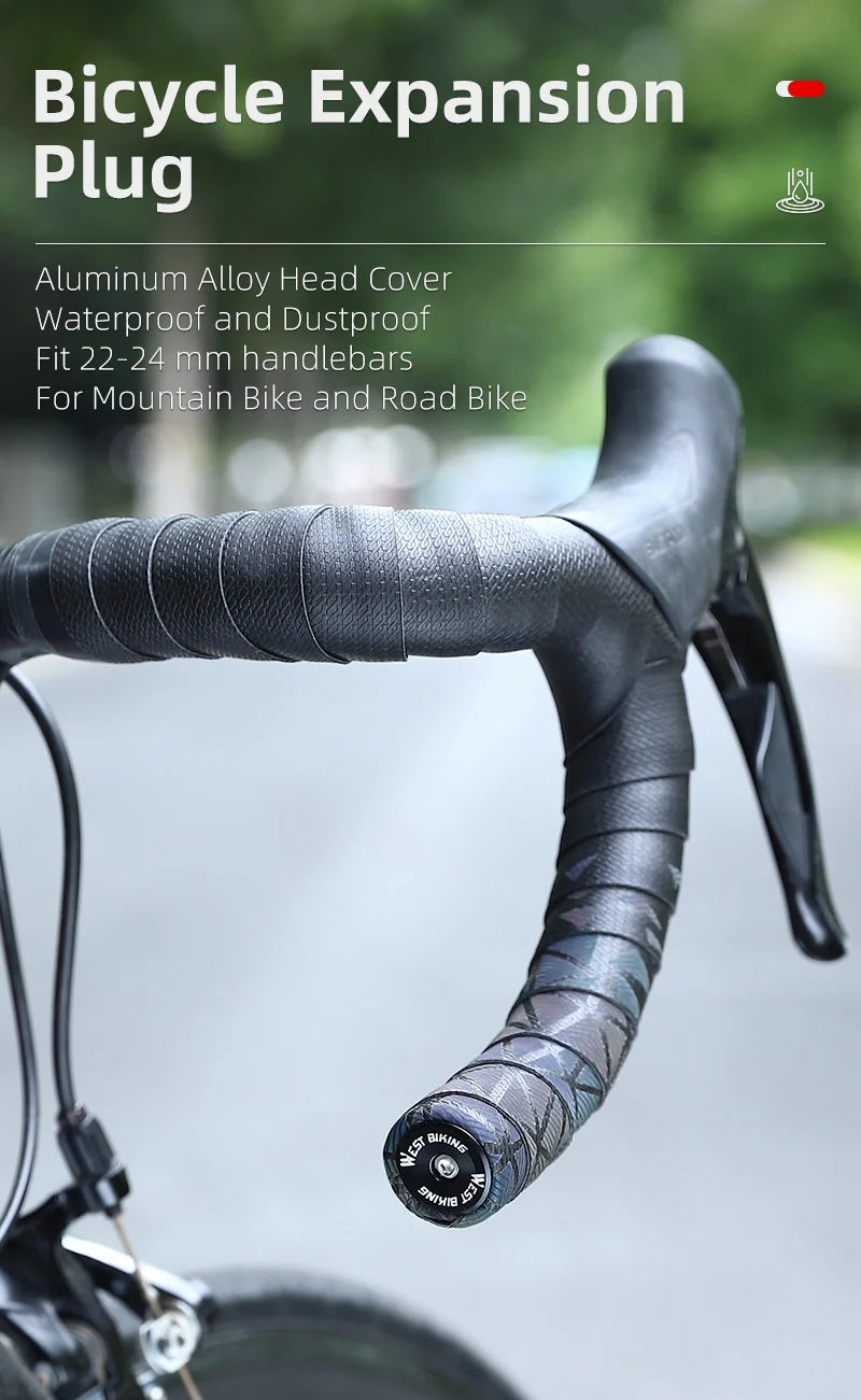WEST BIKING MTB Road Bike Handlebar End Plugs Aluminum Alloy Handle Bar End Cap BMX Bike Grip Multi-color Cover Bicycle Accessor