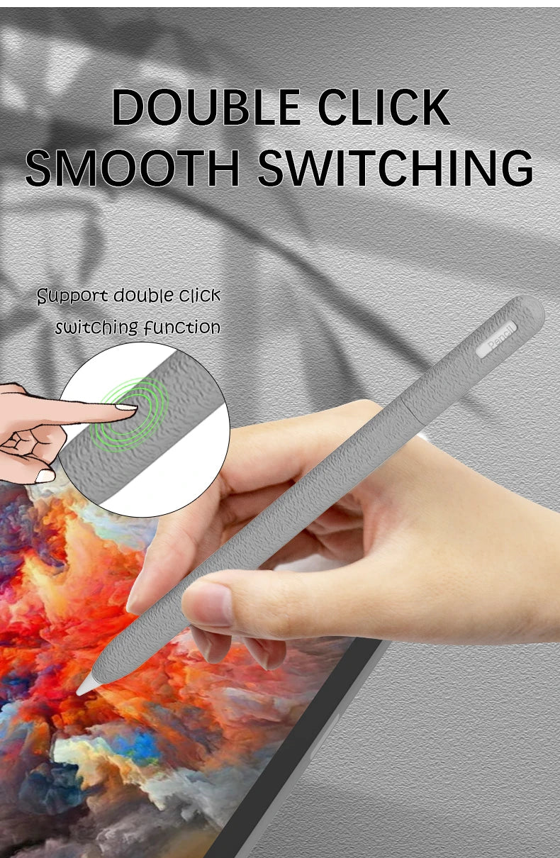 Apple Pencil Case Silicone Tablet Stylus Protection Case Solid Color Shockproof for Apple Pencil 1st Or 2nd Generation Or Pencil Pro