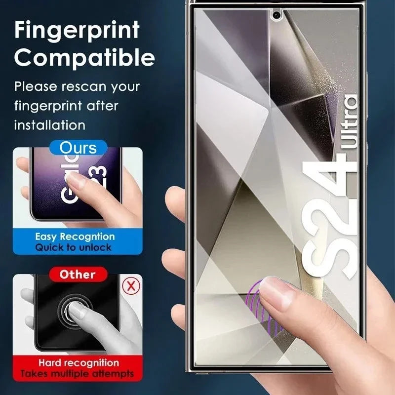 4PCS Tempered Glass For Samsung Galaxy S24 Ultra S24+ Plus Fingerprint Unlocking Screen Protector S24Ultra Protective Glass