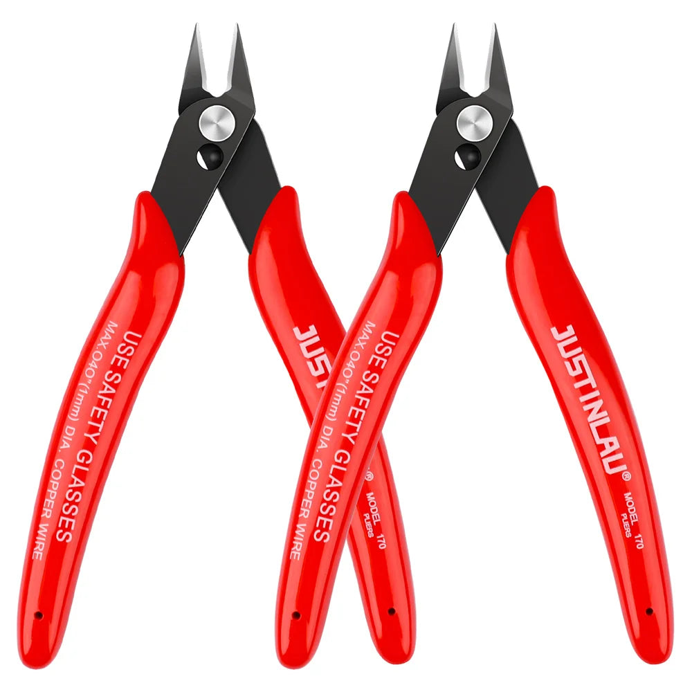 2Pcs Mini Nose Cutting Plier Electrical Wire Cable Cutter Metal Side Snips Flush Pliers Convenient Durable Tool