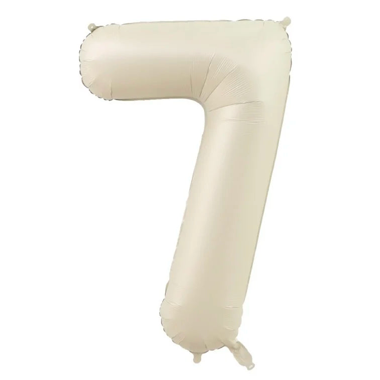 32/40inch Cream Caramel Big Number Foil Balloons 0 1 2 3 4 5 6 7 8 9 Balls White Color Wedding Birthday Party Decor Baby Shower