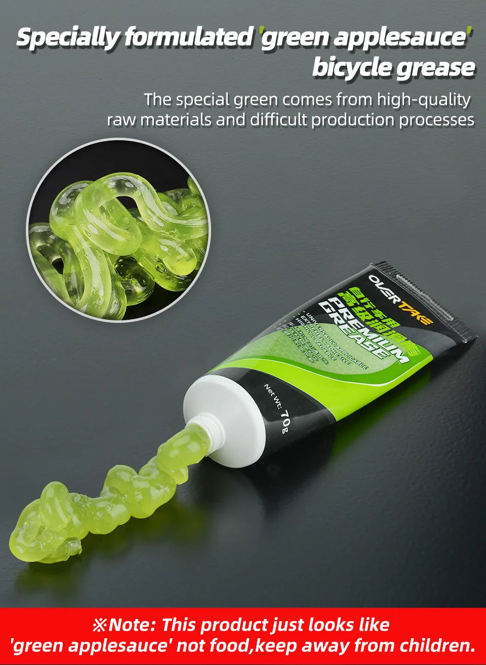 Bicycle grease Green applesause Bearing Grease Hub BB Lubricants Oil Lubricant Lube Lipid Elements for Shimano Sram