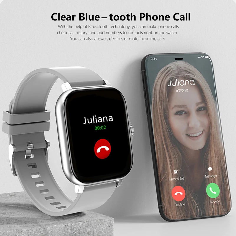 Sport Smart Watch Fitness Health Monitor Waterproof Smartwatch Bluetooth Call Watches for Men Women IOS Xiaomi Huawei 2024