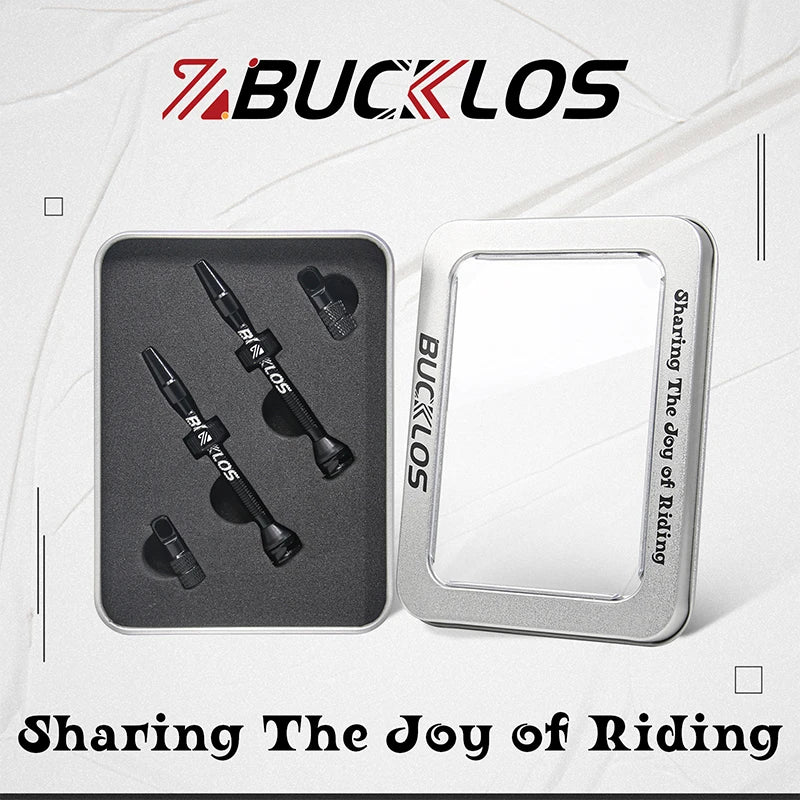 BUCKLOS 40mm/44mm Tubeless Presta Valve F/V CNC Anodized Aluminum Alloy Bicycle Valve Road Bike Tubeless Tire Valve Cycling Part