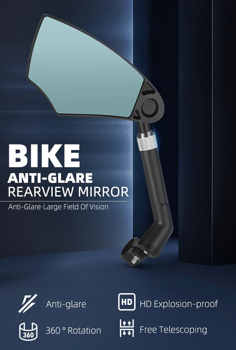 WEST BIKING Anti-Glare Bicycle Mirror Handlebar Rear View Wide Range Back Sight Reflect electric scooter Mirror bike accessories