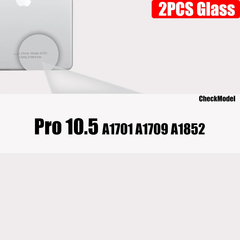 2pcs Clear Tempered Glass For Ipad 9 8 7 6 5 9th Generation 8th 7th 6th Screen Protector For Ipad Pro 11 10.5 9.7 Air 5 4 Mini 6