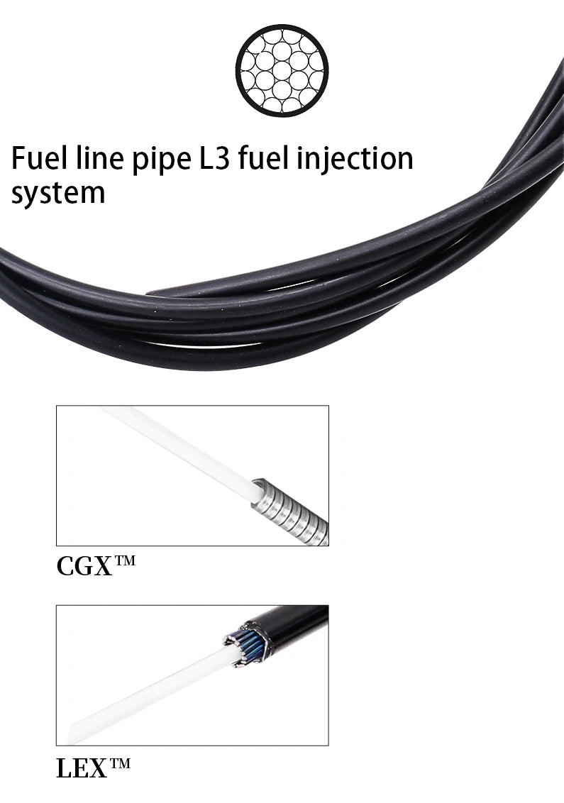 Lebycle MTB Road Bike 2pc Brake Line 1.7m Derailleur Shift Inner Wire 1.55/2.1m Brake Hose 2.5m Teflon Coated Bicycle Cable
