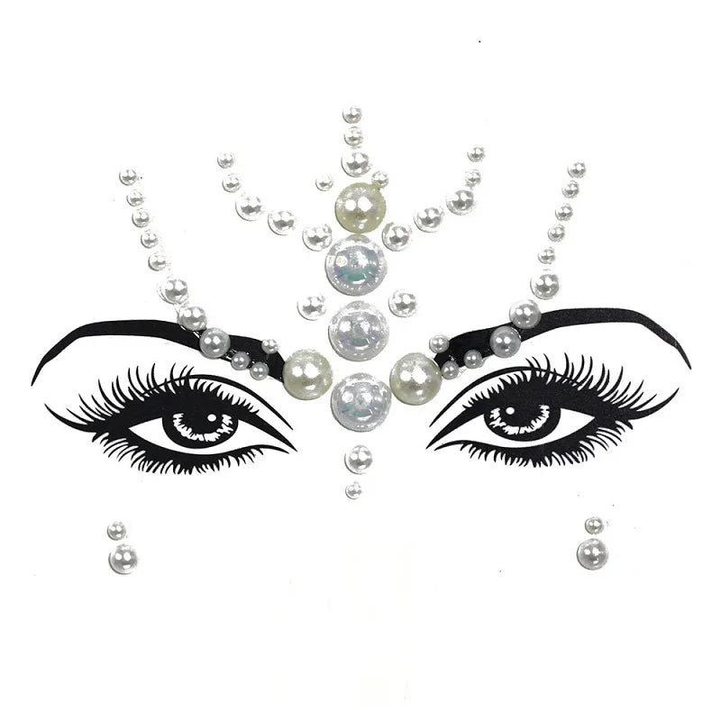 3D Rhinestone Bright Face stickers for festival Glitter Makeup Jewelry Sticker on Face crystals Gems jewels diamonds decoration