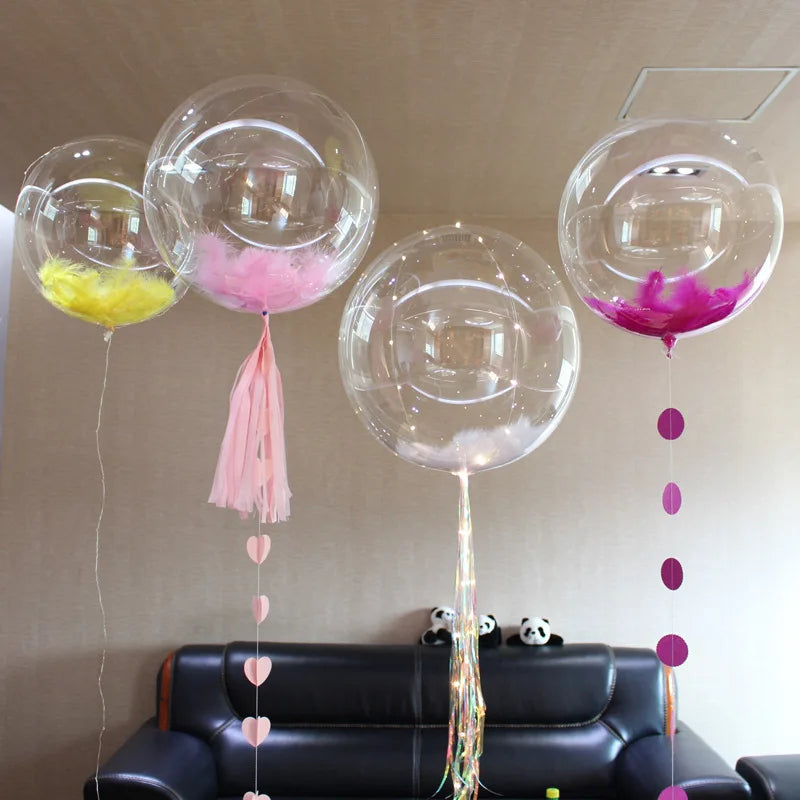 10pcs 8/10/12/16/18/20/24/inch Transparent Bobo Balloon Clear Bubble Balloon For Wedding Birthday Party Decoration Helium Ballon