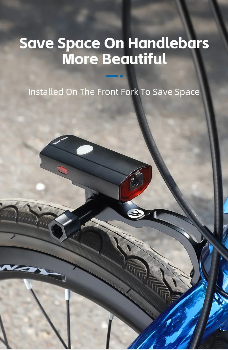 WEST BIKING Front Fork Light Holder Adjustable Aluminum Alloy Bracket For GOPRO Sport Camera Lamp Mount Stand Bike Accessories