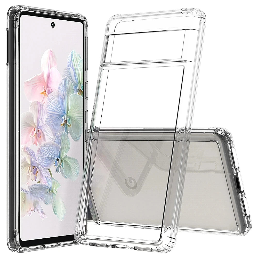 Hybrid Shockproof Acrylic Crystal Clear Hard Back Shell for Google Pixel 9 8 7 6 9Pro XL 8A 6A 7A Protection Phone Case