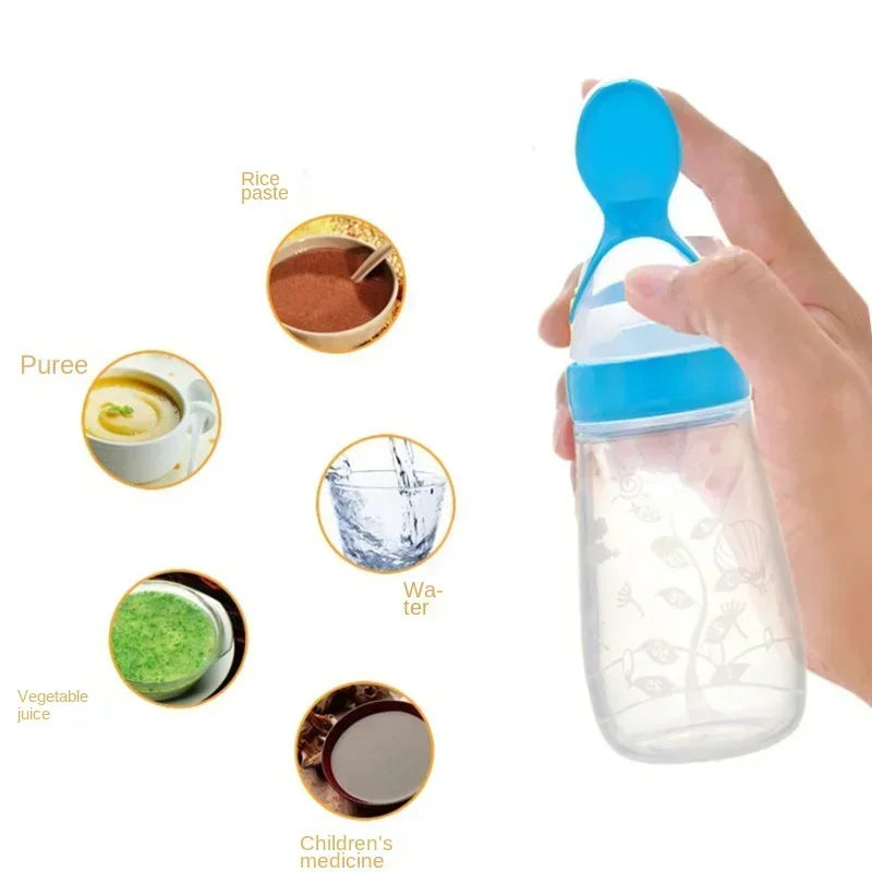 4Pcs Baby Feeding Bottle with Fruit Pacifier Set Baby Spoon Bottle Toddler Fresh Vegetable Fruit Feeder Kids Feeding Supplies