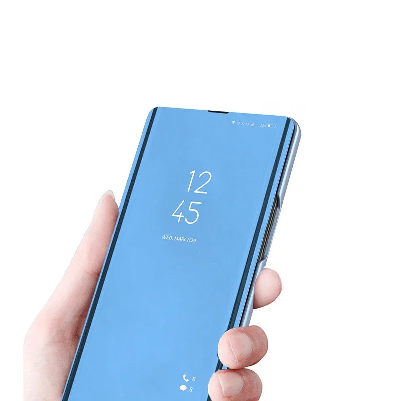 Smart View Mirror Flip Case For Samsung Galaxy A55 A35 A25 A05S A14 A54 A34 A24 5G 4G Cover Stand Fold Capa Fundas Shell Coque