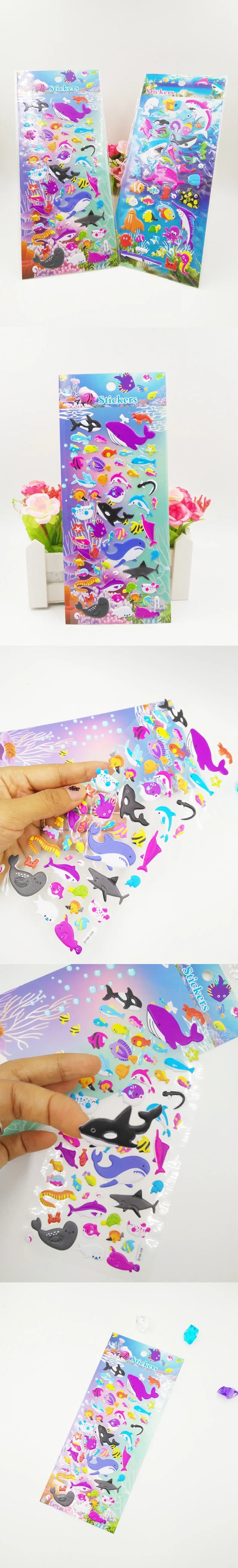 6 Sheets 3D Bubble Sticker Car Truck Plane Traffic Waterproof Cartoon Anime Stickers For Girl Boy Kids Funny Educational Toys