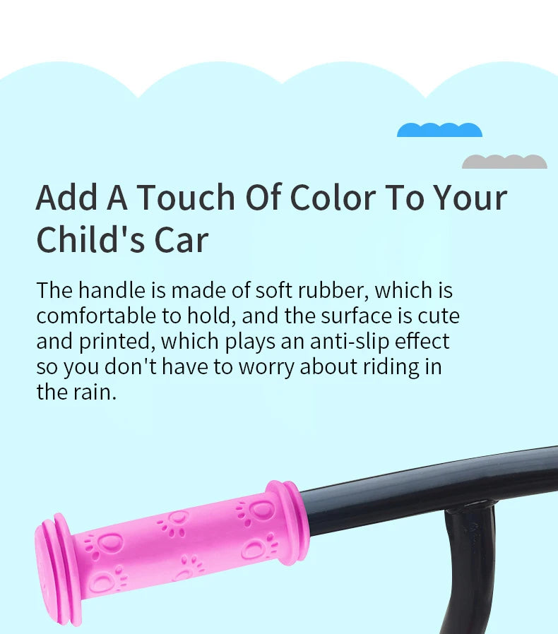 1 Pair Rubber Bike Bicycle Handlebar Grips Anti-slip Kids Girls Boys Scooter Handlebar Colorful Streamers Decoration Ribbon