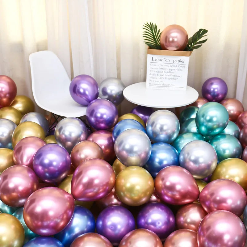 50pcs 10inch Metallic Latex Balloons Gold Silver Chrome Ballon Wedding Decorations Globos Birthday Party Supplies