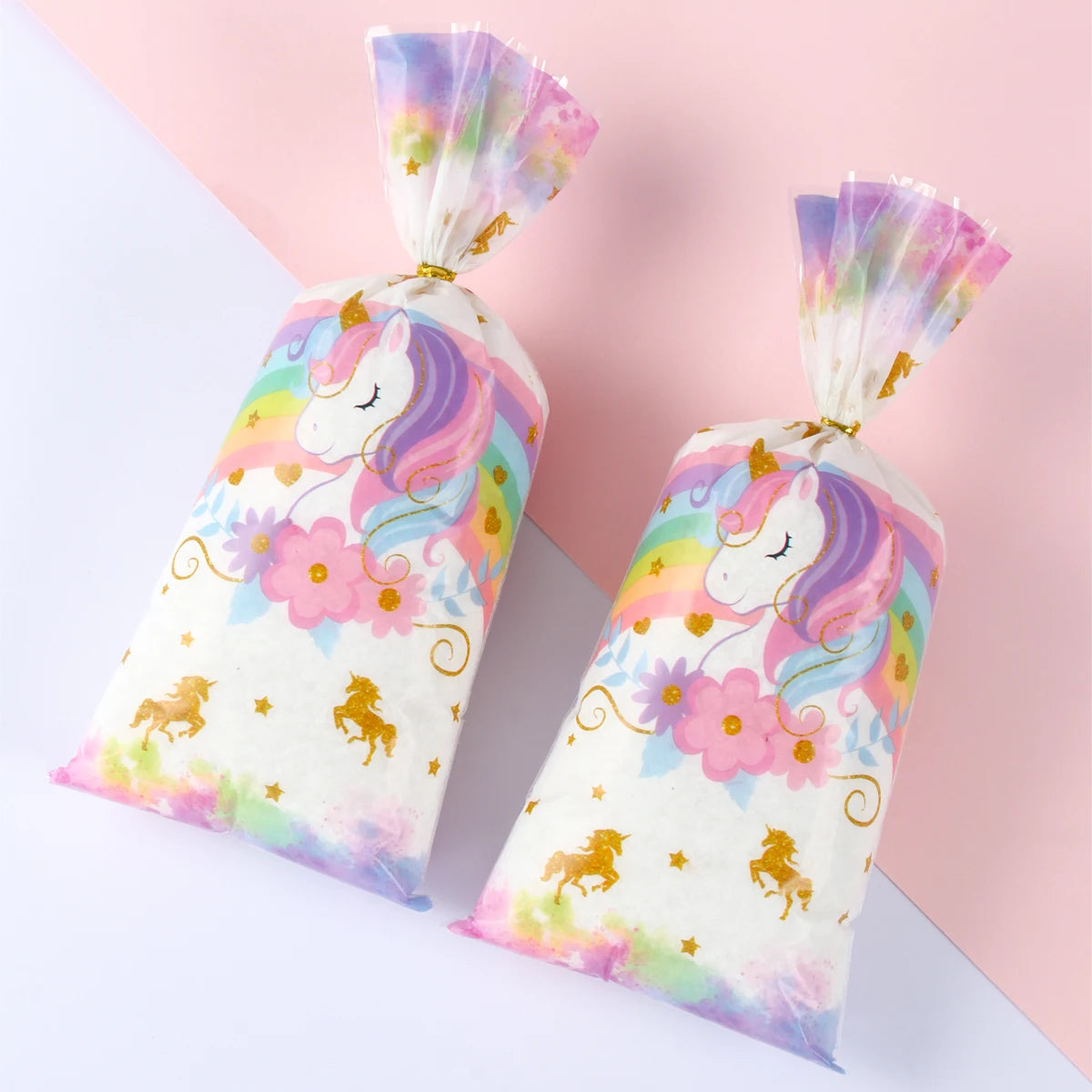 25/50/100pcs Unicorn Theme Candy Packing Bags Unicorn Birthday Party Decoration Kids Baby Shower Wedding Gift Bag Party Supplies