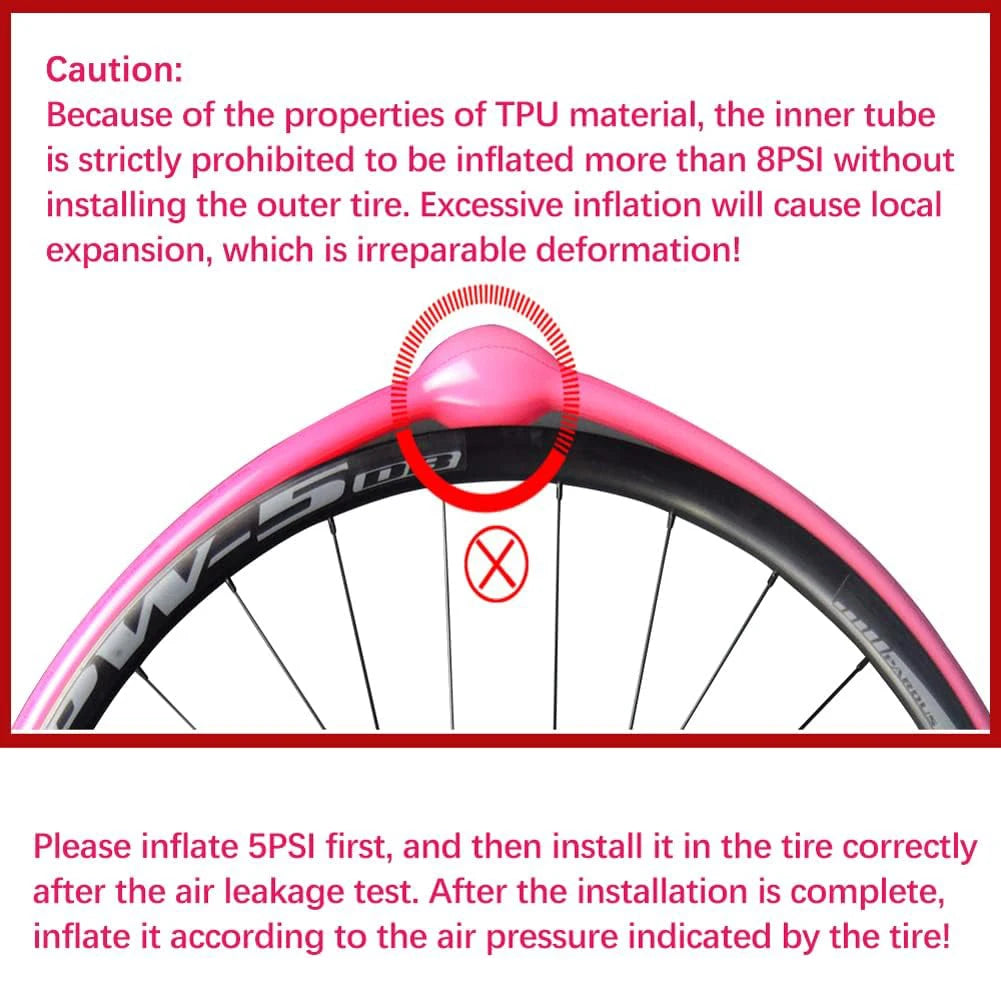 Ridenow Ultralight Bicycle Inner Tube 700 x 18 25 28 32 35 38C Road Bike TPU Tube 45 65 85mm Length French Valve 700C 28'' tube
