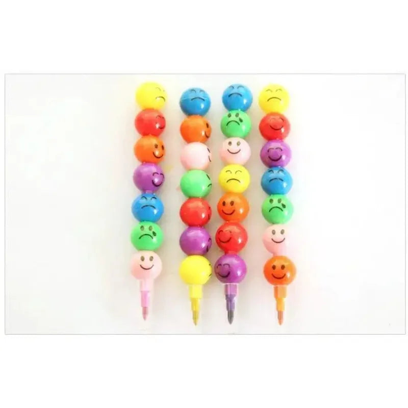 10Pcs Lollipop Building Block Crayon/Pencil Graffiti Pen for Children Birthday Party Favors Student Back To School Gifts
