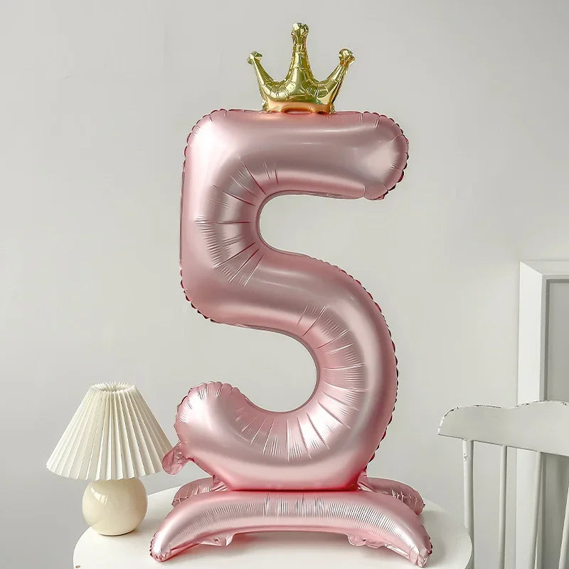 40 inch Pink Standing Crown Digital Girl Birthday Party Anniversary Party Decoration Balloon