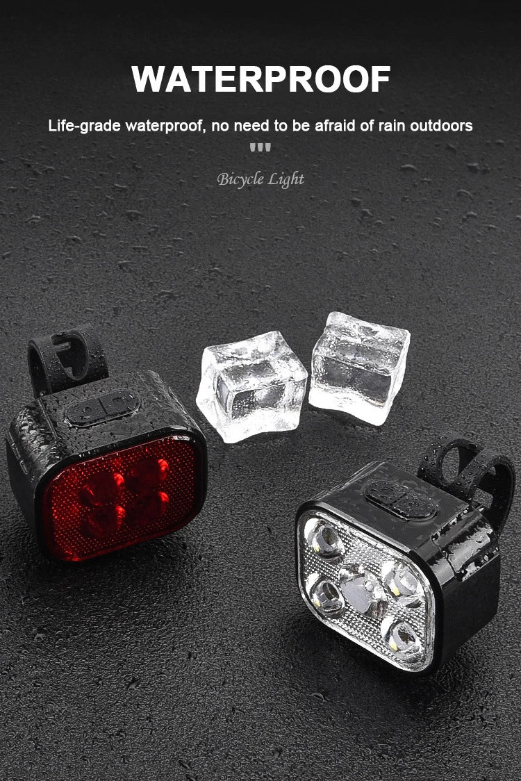 Bicycle Lights High Bright Cycling Lamp Front and Rear USB Rechargeable MTB Bike Headlight Taillight Waterproof Lantern Lighting