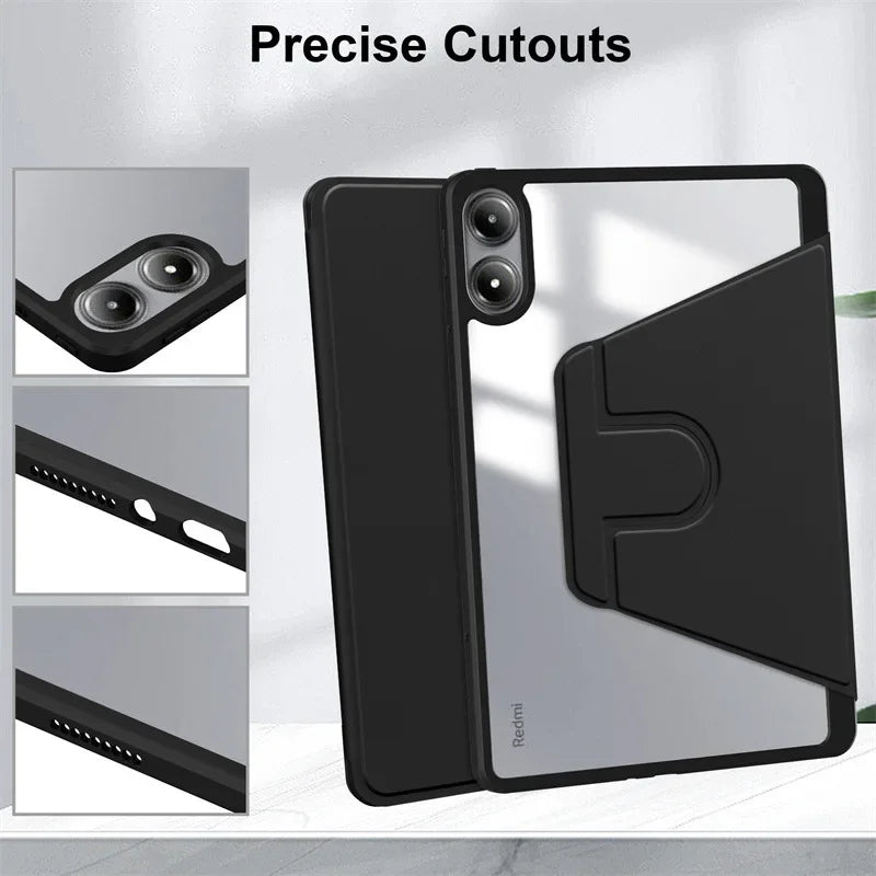 360 Rotation Cover For Redmi Pad Pro Case 12.1 inch with Pencil Holder Cover For Redmi Pad Pro Poco Pad 12 1 2024 Tablet Case