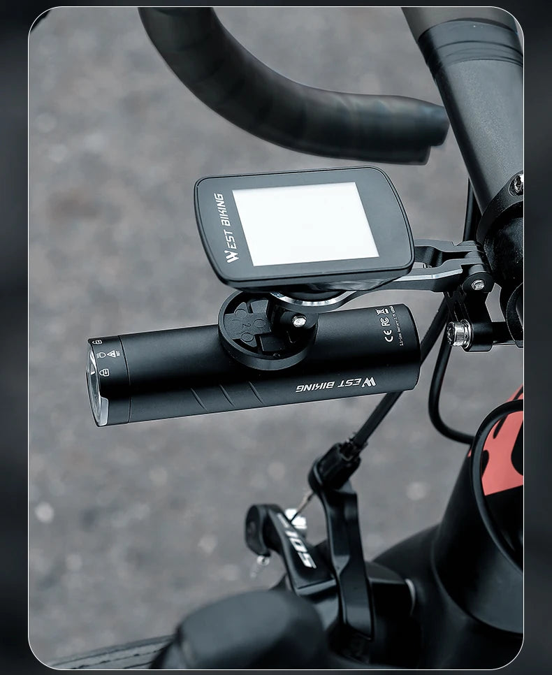 WEST BIKING Bike Bracket Front Light Lamp Holder Aluminum Alloy Extension Holder for Bicycle Computer Wahoo Bryton Garmin Bracke