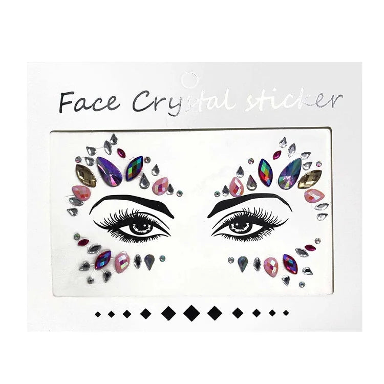 3D Rhinestone Bright Face stickers for festival Glitter Makeup Jewelry Sticker on Face crystals Gems jewels diamonds decoration