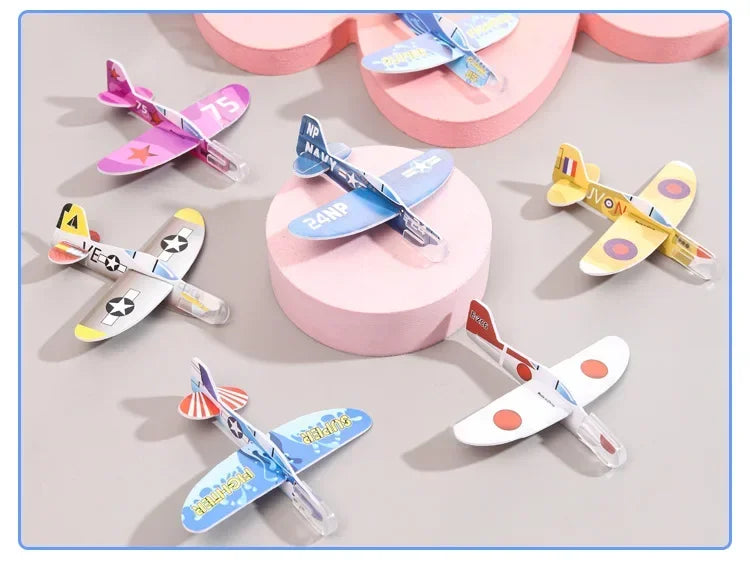 20-100 Pcs/Bag Gliders Planes Foam Assemble Airplane Toys Kids Birthday Gifts Party Favors Children School Prizes Goodie Fillers