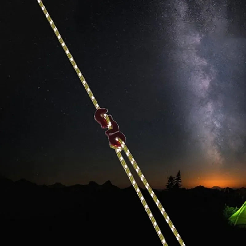 4 Outdoor Tent Ropes, Reflective Ropes Canopy Ropes Reinforced Windproof Ropes with Buckles To Ensure Safety Camping Accessories