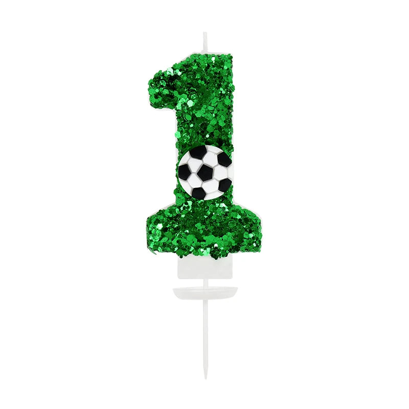 0-9 Number Soccer Cake Candles Kids Sports Theme Football Birthday Party Decoration Favors Cupcake Topper Cake Decor Supplies