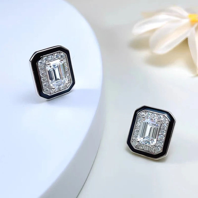 Fashion Female Daily Stud Earrings Geometric Zirconia Crystal Stone Jewelry for Women Modern Style Accessories