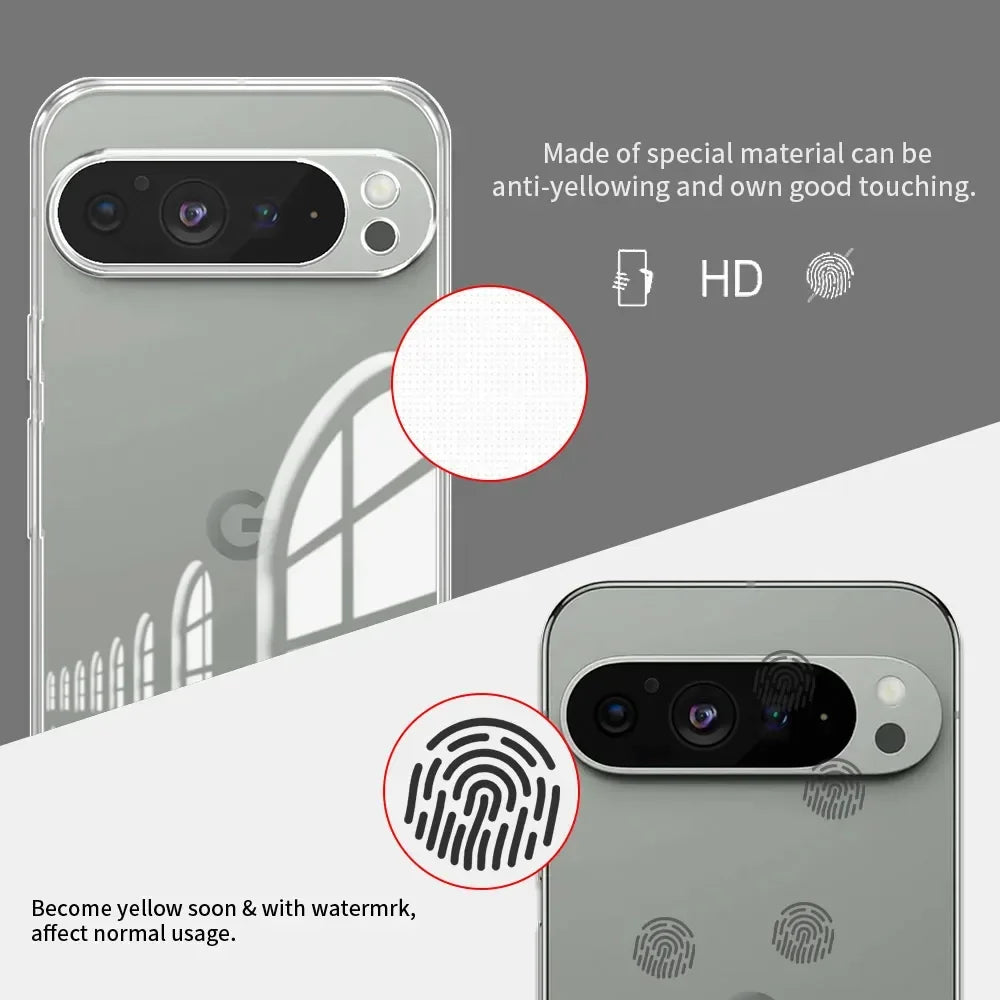 For Google Pixel 9 Pro XL GR83Y Case Clear Soft Silicone Phone Case For Google Pixel9 /Pixel 9Pro Shockproof Cover TPU New Coque