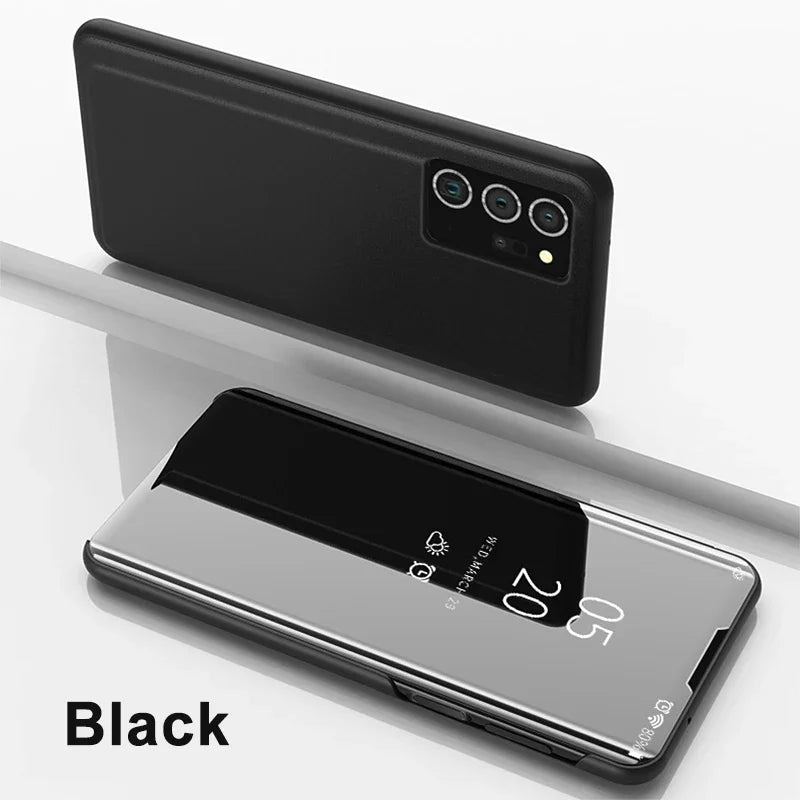 Smart View Mirror Flip Case For Samsung Galaxy A55 A35 A25 A05S A14 A54 A34 A24 5G 4G Cover Stand Fold Capa Fundas Shell Coque